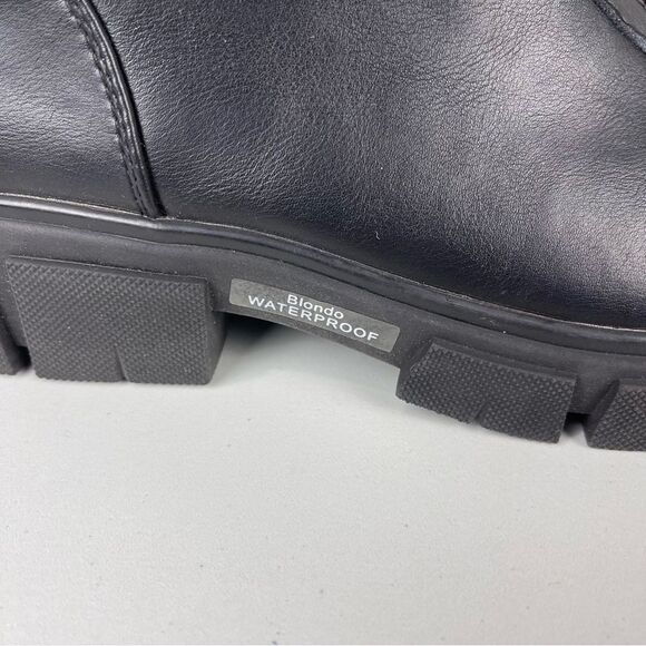 NEW Blondo Plaka Black Leather Winter Boots Lug Sole Waterproof Women's Size 8.5 - Picture 10 of 13